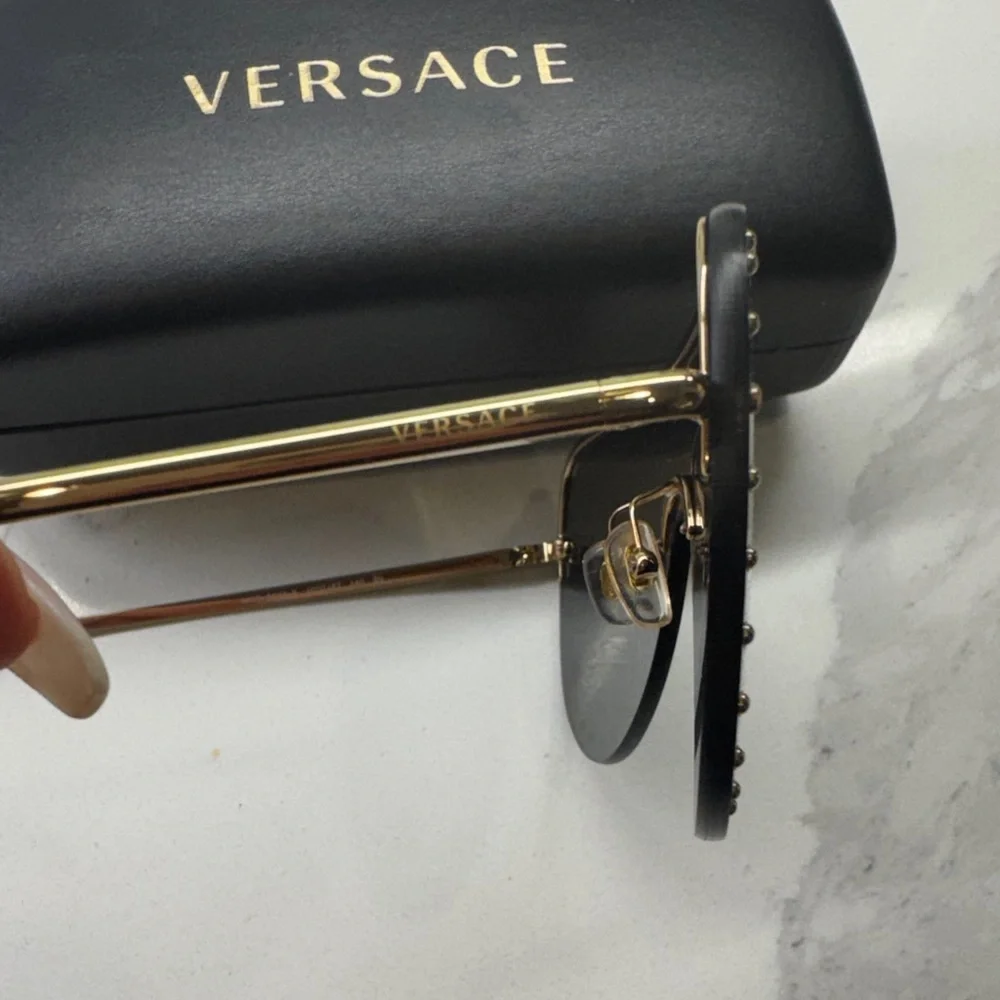 Versace Dark Studded Sunglasses - Picture 3 of 6